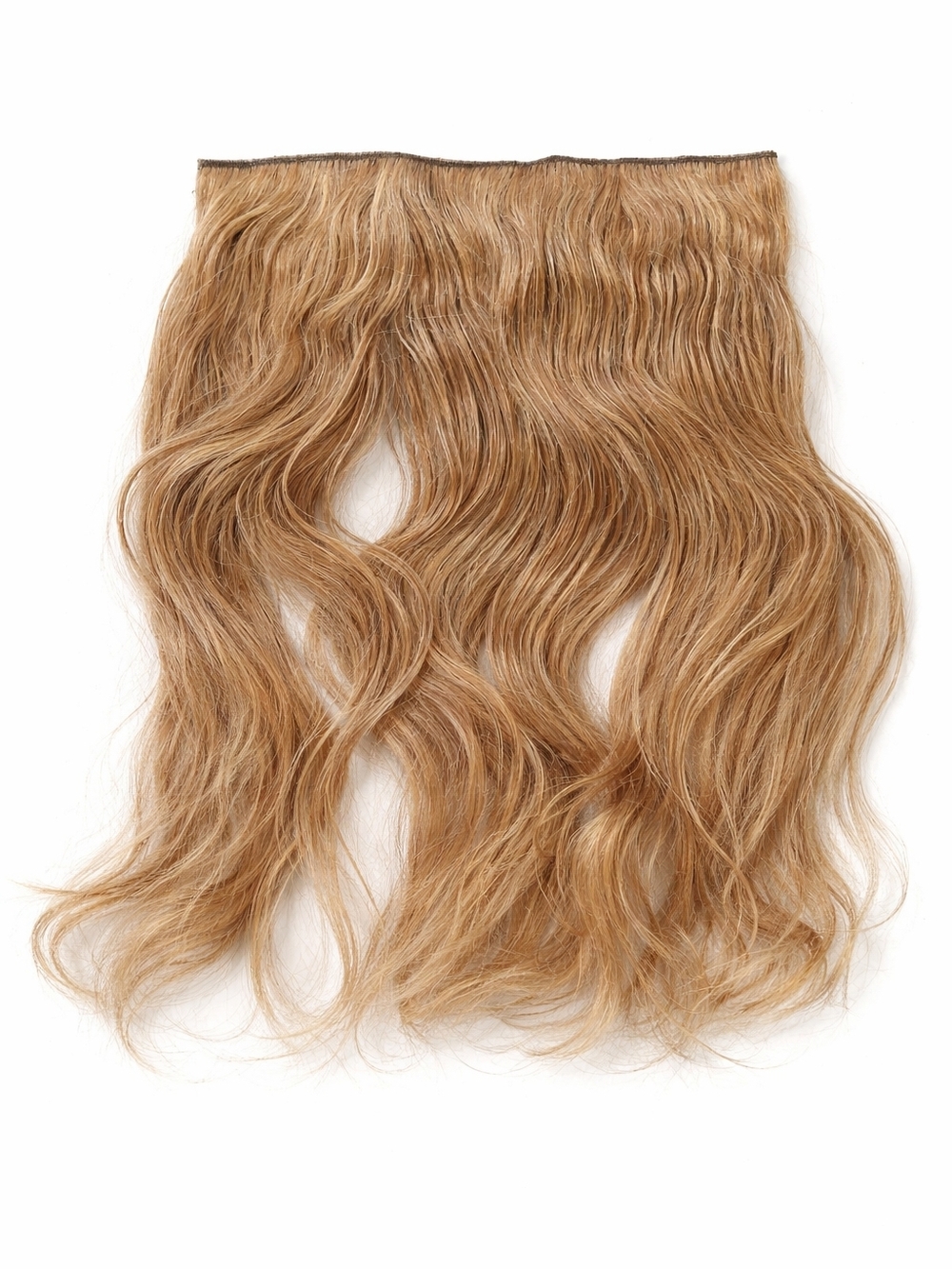 Human Hair Clip-In Extension -Medium Golden Blonde- Natural Waves-35 Cm